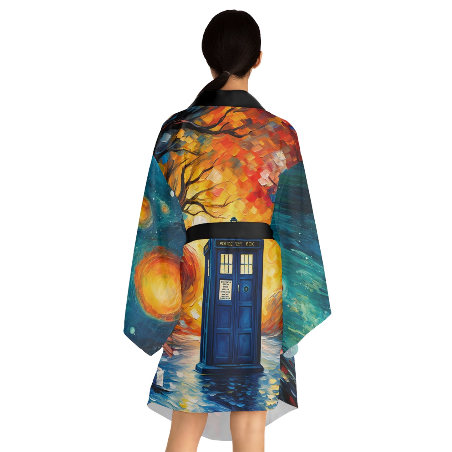 Tardis X VanGogh Long Sleeve Kimono Robe