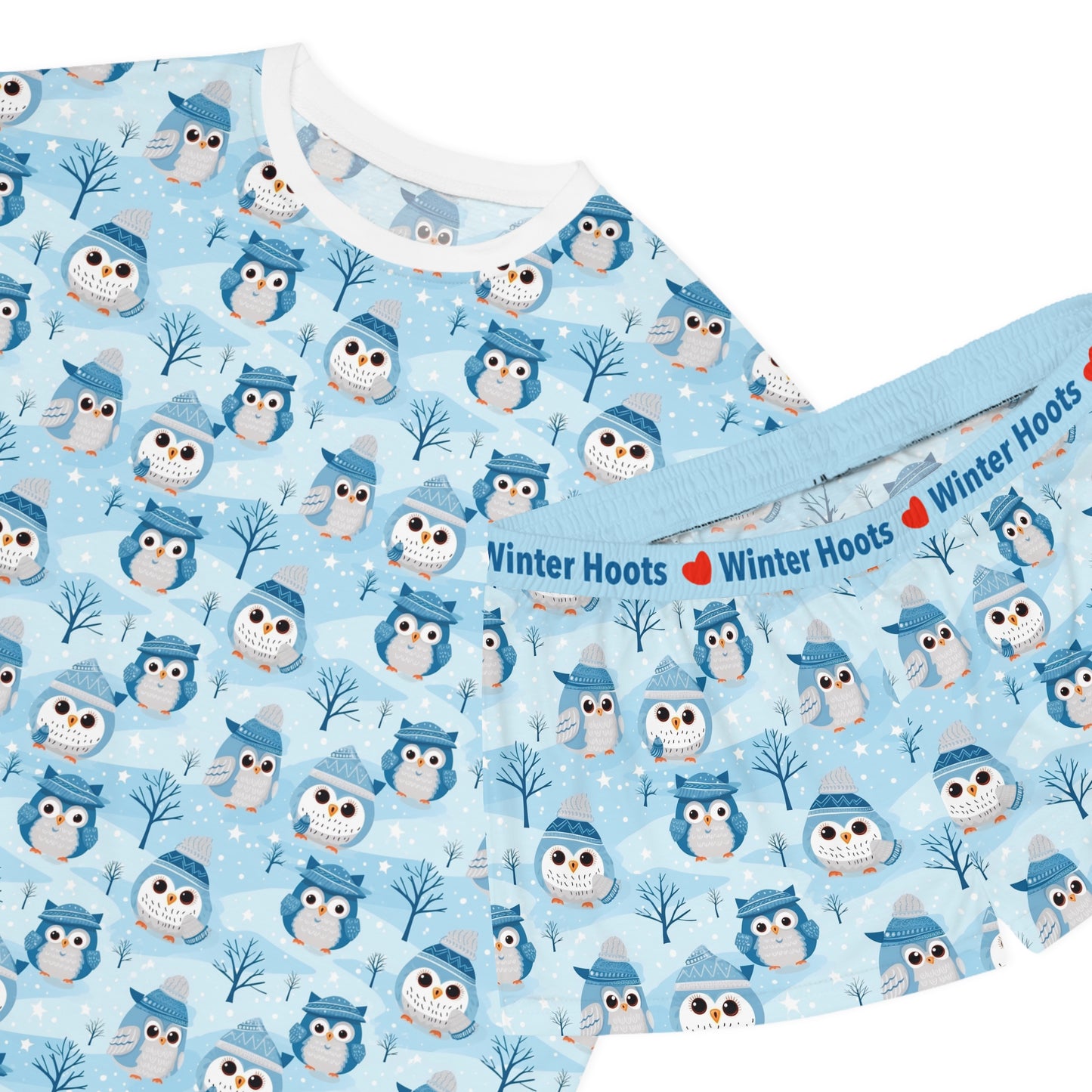 Winter Owls Women's Short Pajama Set
