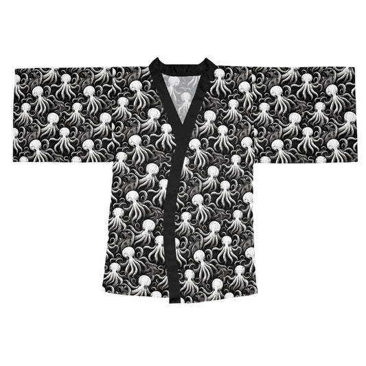 Manga Black Octopus Long Sleeve Kimono Robe