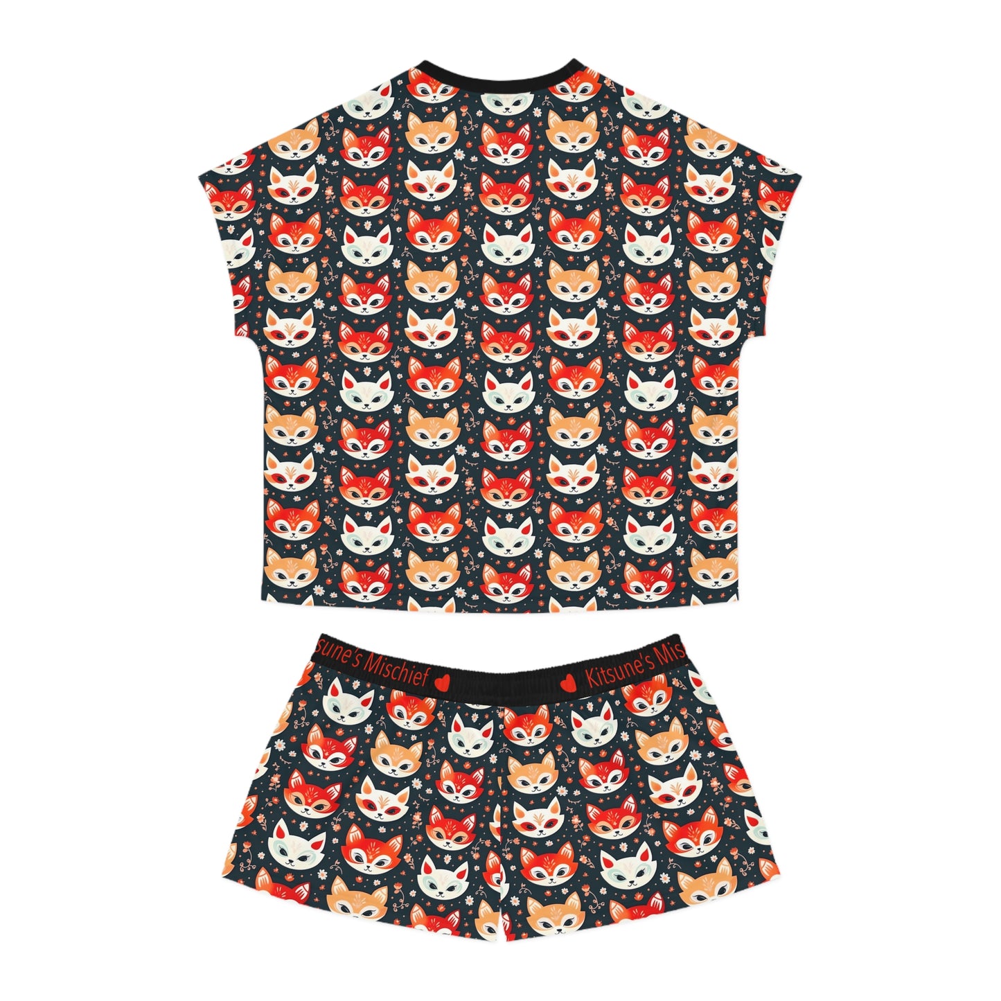 Kitsune's Mischief Dark Version Women's Short Pajama Set