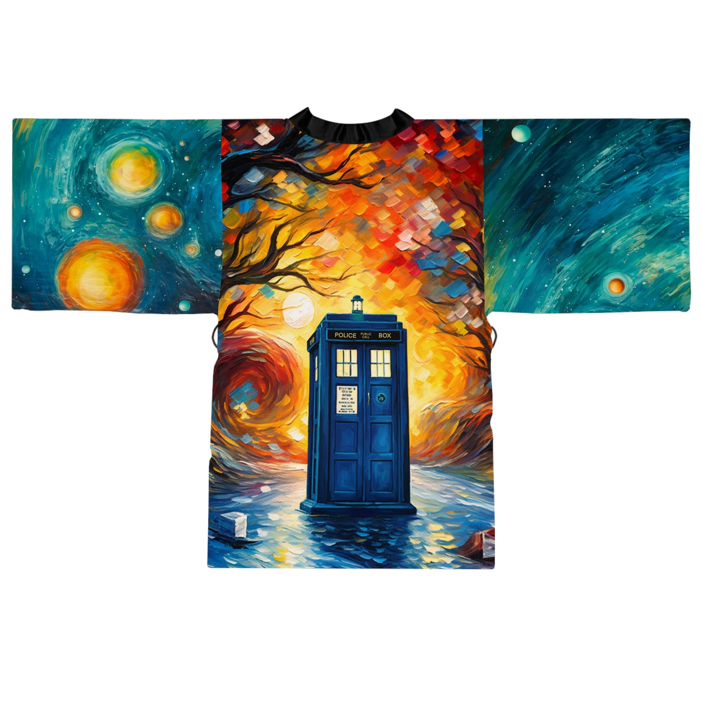 Tardis X VanGogh Long Sleeve Kimono Robe