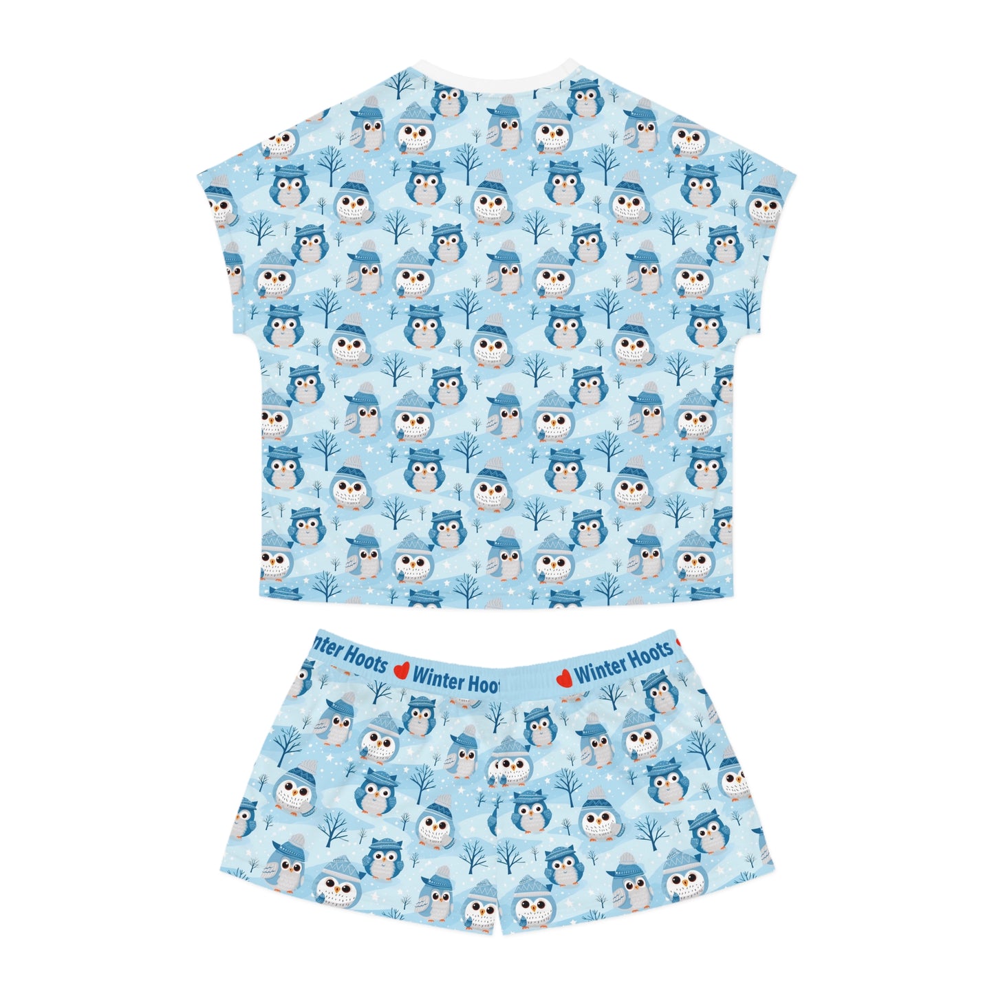 Winter Owls Women's Short Pajama Set