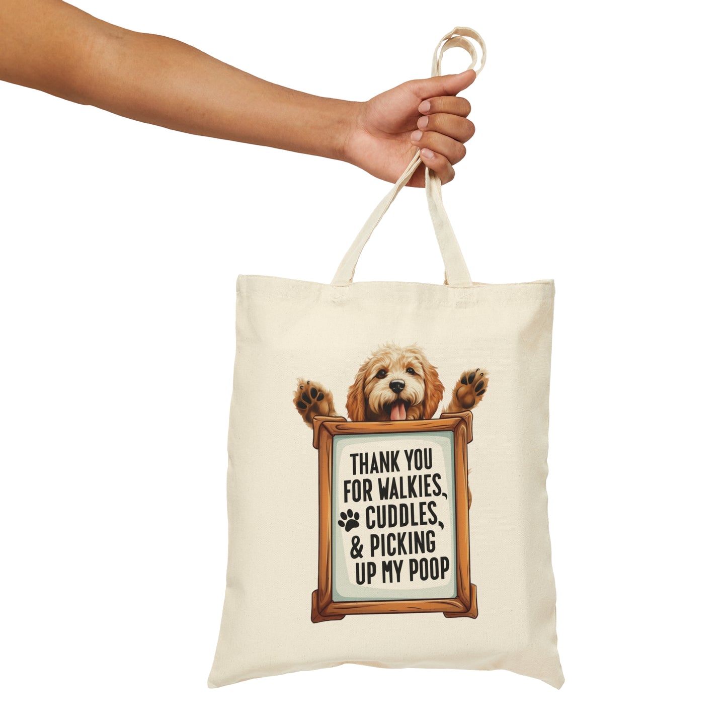 Labradoodle Thank You Card, Thank Dog I Got You, Cotton Canvas Tote Bag