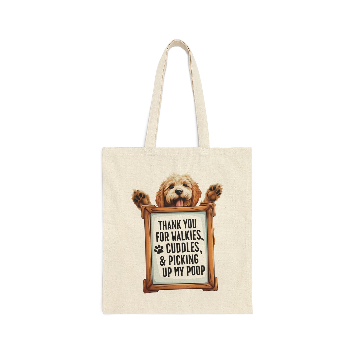 Labradoodle Thank You Card, Thank Dog I Got You, Cotton Canvas Tote Bag