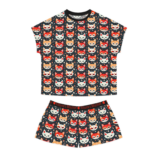 Kitsune's Mischief Dark Version Women's Short Pajama Set