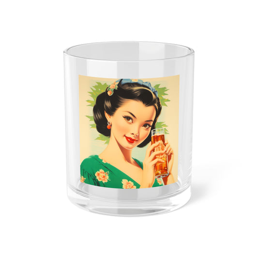 Tropical Beer Ad Bar Glass, Vintage Style, Japanese Retro