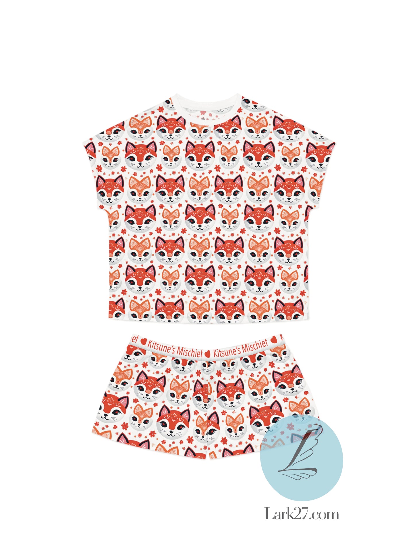 Kitsune's Mischief Light Version, Women's Short Pajama Set