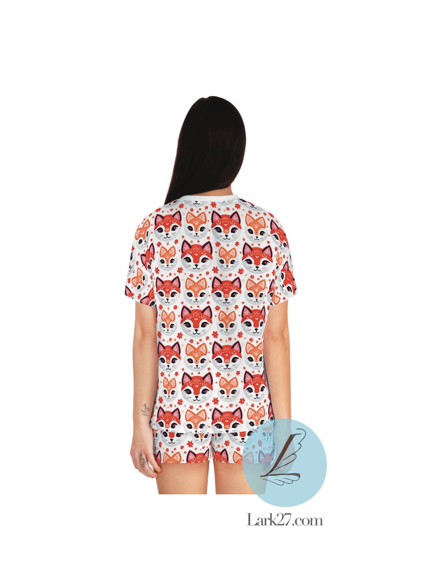 Kitsune's Mischief Light Version, Women's Short Pajama Set