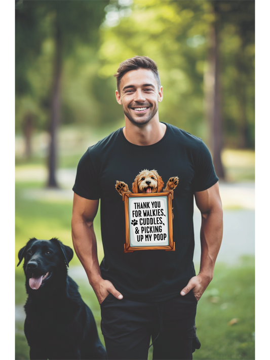 Thank You Card from Labradoodle, Thank Dog I Got You, Unisex Heavy Cotton Tee